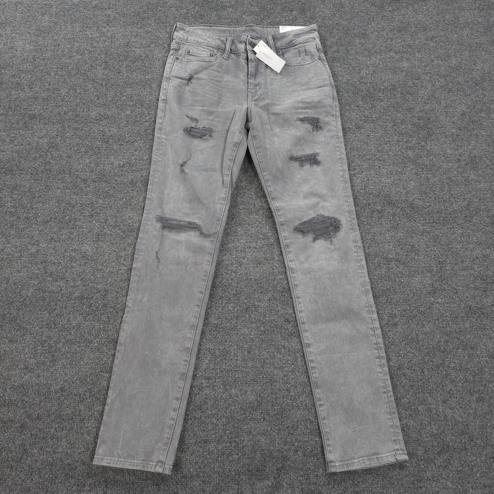 American Eagle‎ Jeans Mens 30x34 Gray Airflex+ Slim Stretch Distressed Denim